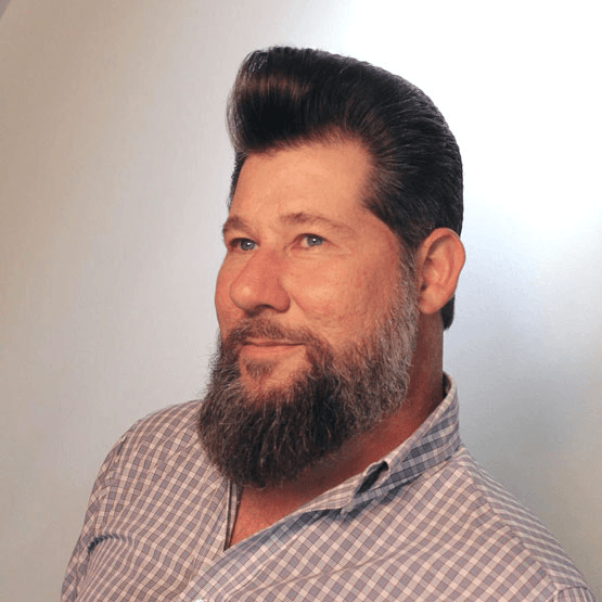 Side part with stubble